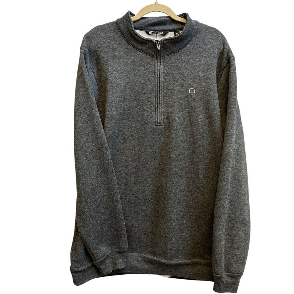 Travis Mathew 1/4 Zip Glacial Pullover Dark‎ Heather Gray NEW Mens XXL Golf